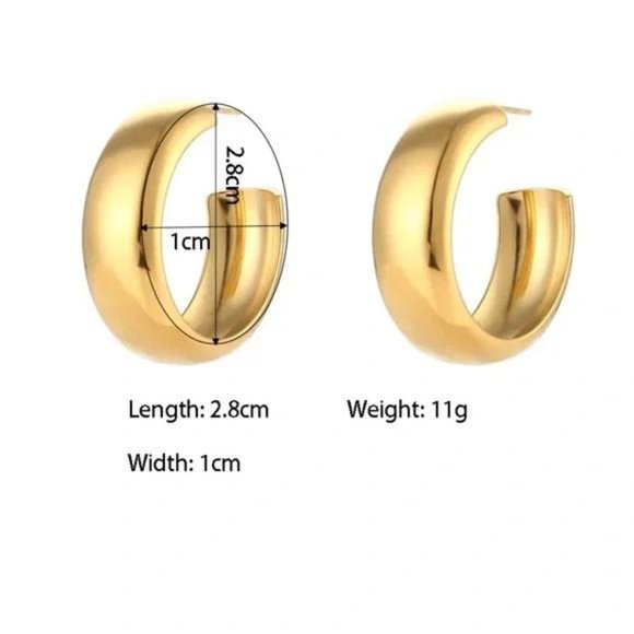 New Chunky Ice Hoop 18K Hoop Earrings, NICE EARRINGS, CUTE EARRINGS - Picture 7 of 7